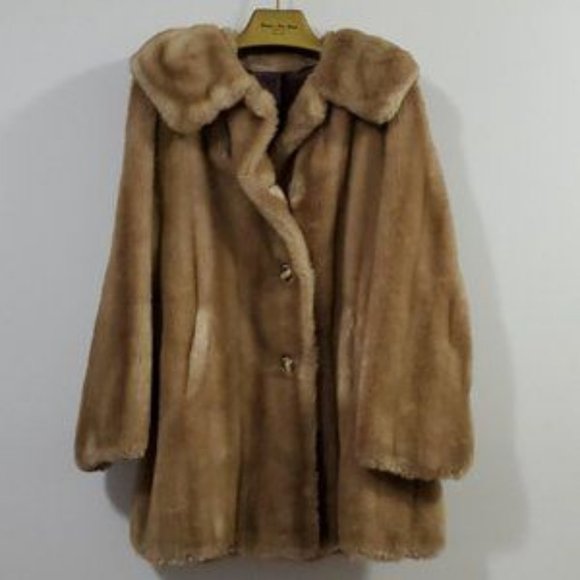 Vintage Jackets & Blazers - Vintage Tissavel France Faux Fur Fancy Coat Glam